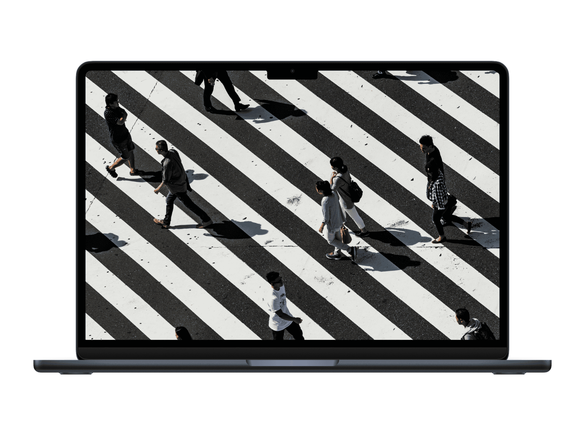 People walking Macbook Pro